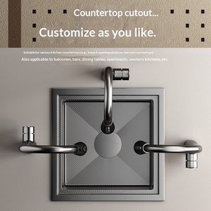 MOSHE Meuble de rangement allemand gaufré, petit comptoir de bar, plaque de couverture invisible, lavabo sous-plan, îlot de <span class=keywords><strong>cuisine</strong></span> occidental - Product Image 3