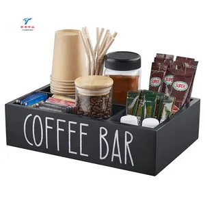 Custom Wooden Bar Acessórios Holder Station Organizer Coffee Pod Dispenser para bancada