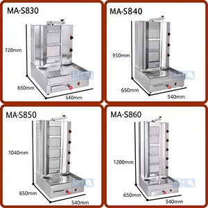 Máquina de Shawarma <span class=keywords><strong>a</strong></span> Gas de 4 Quemadores para Restaurantes, Uso Doméstico y Hoteles, 220V, con Motor Nuevo o Usado - Product Image 3