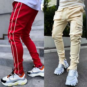 Pantalons <span class=keywords><strong>de</strong></span> jogging pour <span class=keywords><strong>homme</strong></span> <span class=keywords><strong>de</strong></span> qualité supérieure, taille mi-haute, coupe slim, couleur unie, 100% coton, respirant, séchage rapide, pour la course à pied et l'entraînement - Product Image 4