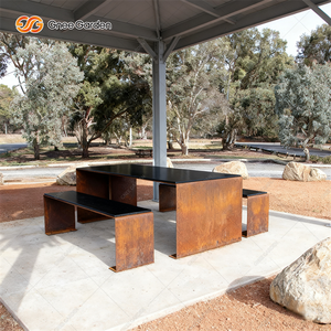 Banc de rue moderne en acier corten certifié CE, assise extérieure toutes saisons pour jardins, hôtels et écoles, revêtement poudré - Product Image 4