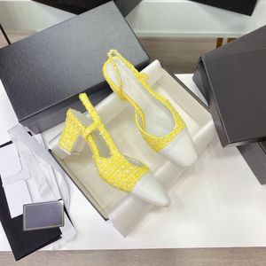 รองเท้าแตะสตรีส้นสูงหนังแท้สีเข้าได้กับดีไซน์เนอร์ใหม่ - Product Image 5