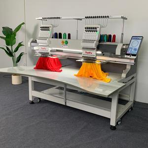 Machine à broder industrielle informatisée à plat, nouvelle, la plus vendue, haute précision, 2 têtes, 12 aiguilles, avec pompe à moteur pour casquettes de moteur - Product Image 1