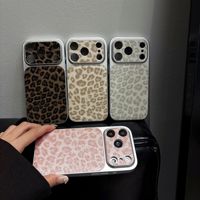 Étuis de téléphone en cuir à imprimé léopard pour iPhone 17 Air 16 Pro Max 15 14
