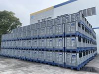 Boîte à palettes pliable de grande taille, robuste, empilable, en plastique, pour l'industrie automobile