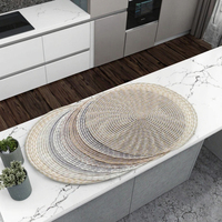 Simplicité moderne, plastique PP réutilisable, 38 cm de diamètre, 2,5 mm d'épaisseur, sous-verre décoratif isolant, dessous de plat, cuisine, salle à manger