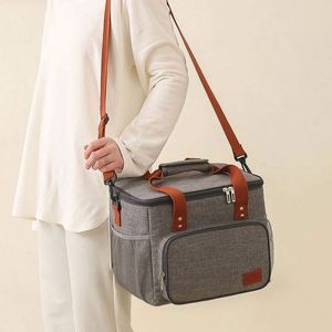 Sac à lunch isotherme en Oxford imperméable avec logo imprimé personnalisé, sac isotherme réutilisable pour la livraison de nourriture, sac de pique-nique - Product Image 3