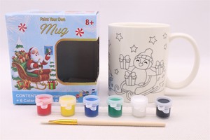 Tazas de agua de <span class=keywords><strong>dibujo</strong></span> de cerámica de lujo de Navidad personalizadas, vasos sin pintar, bonita pintura DIY, tazas de cerámica blanca, <span class=keywords><strong>taza</strong></span> de copo de nieve de Reno - Product Image 2