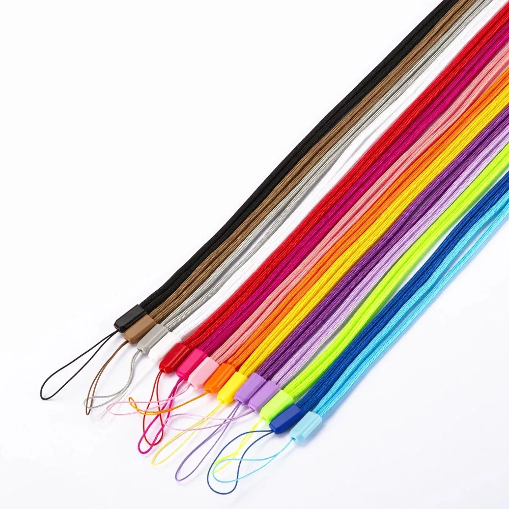 Colorful Polyester Braided long Lanyard Strap String neck Lanyard for mobile phone ID Name Tag Badge Holders work card