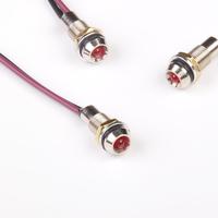 Luces indicadoras TOOWEI IP67 a prueba de agua 0-220V 20mA 6mm Led indicador de señal de Metal piloto Luz de tablero con cable