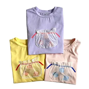 Katoenen Kinderkleding Bedrukt Meisjes Katoenen Comfortabel Casual Kinder T-Shirt Met Korte Mouwen