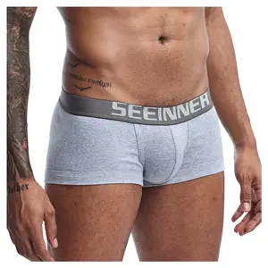 Men Cotton Boxer Cheap Boxer Custom Logo Comfortable Seamless OEM Knitted Fabric Butt Lifter Enhancer Cotton Spandex Briefs Men Underwear