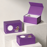 Boîte en papier rigide magnétique de style livre, avec insert en EVA, pour emballages de produits de beauté et de soins personnels féminins, impression personnalisée sur mesure