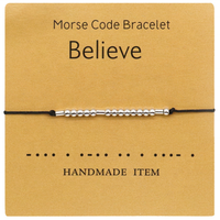 Bracelet personnalisé en code Morse Perles sur cordon de soie Bracelet d'amitié Cadeau pour elle