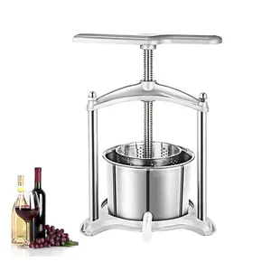 Manual Apple Cider Press Tool 6L Capacity Portable Fruit Press for Wine Juice Making