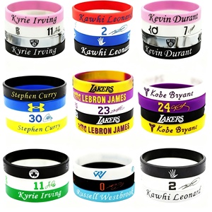 Bracelets en silicone lumineux dans le noir pour les fans de LeBron James et <span class=keywords><strong>Stephen</strong></span> <span class=keywords><strong>Curry</strong></span> - Logo personnalisé, commandes en gros - Product Image 1