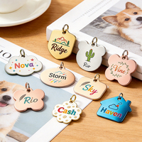 Plaques d'identification personnalisées en métal pour animaux de compagnie, multi-formes, imprimées en couleur, gravables, anti-perte, pendentifs pour chiens, cadeaux gravés pour animaux.