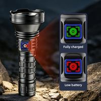 Lampe torche à focalisation fixe super lumineuse 98K en alliage d'aluminium, laser blanc haute puissance, rechargeable, multifonctionnelle, longue portée pour le camping