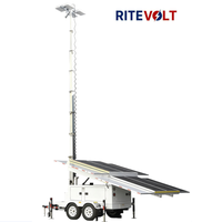 Modern Lüks Güneş Enerjili Işık Kulesi Treyleri, 6*150W LED Işıklar, IP67 Su Geçirmez Teleskopik Direk, 24/48V