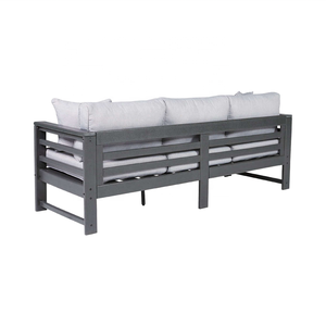 Canapé d'extérieur moderne 3 places en polybois HDPE résistant aux intempéries, anti-rouille, écologique, avec coussins imperméables pour villas - Product Image 3