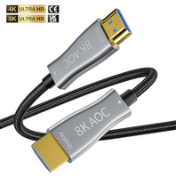 Câble HDMI Optique Actif AOC 8K, Meilleure Vente, Adaptateur Fibre Optique en Alliage de Zinc, Prise en Charge 300m