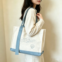 Sac fourre-tout robuste personnalisé en toile, sacs de courses avec mini-pochette amovible, conception haute capacité de charge, sacs fourre-tout pour femmes