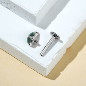 Rechtstreeks van de fabrikant ASTM F136 Titanium 16G Intern Gedraaide Parelmoer Agaat Labret Stud Oorring van Natuurlijke Steen Helix Tragus Piercing - Product Image 4