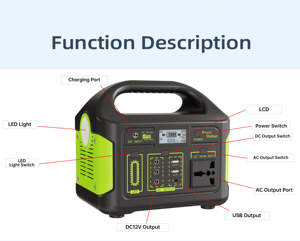 Stations d'alimentation portables 300 Watts Batterie lithium-ion Lifepo4 pour usage domestique et camping - Product Image 3
