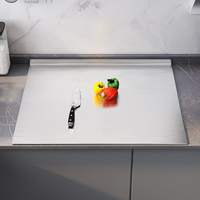 Planche à découper en acier inoxydable Panneau de pétrissage double face Planche à découper roulée épaissie pour usage domestique de cuisine