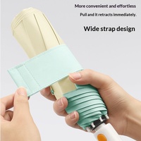 Parapluie de soleil pliant automatique à trois volets, style frais, avec protection anti-rébond, revêtement coloré, logo Tinker Bell, 190T