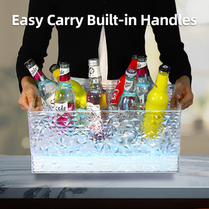 Seau à glace LED lumineux pour fête, seau à glace personnalisé pour champagne, vodka, bouteille, seau à glace en plastique pour cadeaux - Product Image 2