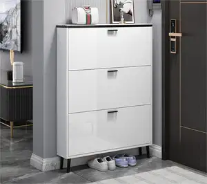 Oturma odası Entryways mobilya 3 Tier Metal ayakkabı depolama organizatör standı dönen çekin ayakkabı dolabı raf