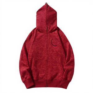 2026 Premium Camo <b>Shark</b> Full Zip Fleece <b>Hoodie</b>-Unisex 100% Cotton Winter Loose Fit Anti-Pilling Streetwear Sweatshirt for Men - Product Image 4