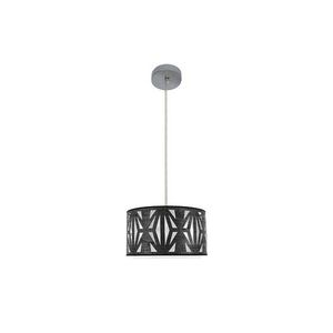 Lampada a Sospensione 1xE27 Cromo/Legno Nero 30x30 cm - Illuminazione Decorativa per Spazi Moderni e Ambienti Accoglienti. - Product Image 1
