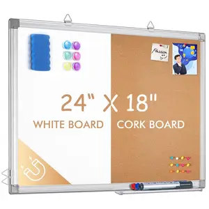 VCW कस्टम कार्यालय की आपूर्ति 24X18 इंच काग बैलेंस चुंबकीय सूखा मिटा सफेद बोर्ड 1 में 2 काग बोर्ड बुलेटिन बोर्ड