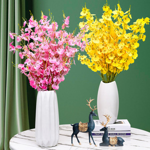 ช่อดอกกล้วยไม้ประดิษฐ์สีเหลือง รุ่น Stupid Bird Dancing Orchid ดอกไม้ผ้าไหมสำหรับตกแต่งบ้านและห้องนั่งเล่น - Product Image 2