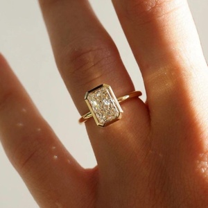 14k 18k oro massiccio Lab cresciuto diamante anello di fidanzamento per gli uomini delle donne Igi Gia certificata 2ct 3ct Vvs laboratorio gioielli con diamanti personalizzati - Product Image 3