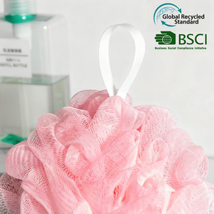 Rpet Bath Ball White 50g Recycled Material <b>Exfoliating</b> Tool - Product Image 3