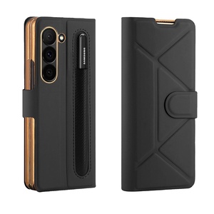 Étui en cuir électroplaqué avec support et fente pour stylet pour Samsung Z Fold et OPPO Find N2 Fold (vente en gros) - Product Image 1