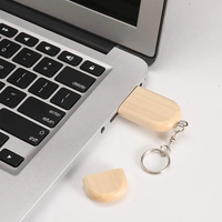 Flash Drive USB Kayu Custom dengan Logo Terukir Gratis 8GB-128GB