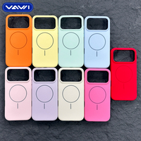 VAWI V-S07 Coque de téléphone en silicone couleur unie tendance, sensation de peau luxueuse, pour iPhone 13 14 15 16 17 Pro Max