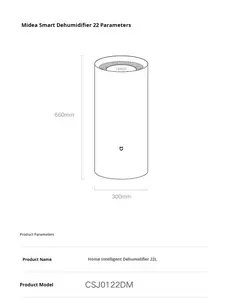 Déshumidificateur intelligent Mijia Mi Home 22L, absorbeur d'humidité, sécheuse d'air portable, sécheuse de vêtements, éliminateur d'humidité domestique CSJ0122DM - Product Image 6