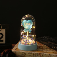 Nouveau Artificiel Au Crochet Coeur Rose Ballon Cadeau Boîte Saint Valentin Coton Laine Fleur Éternelle Ornement Décoration Intérieure