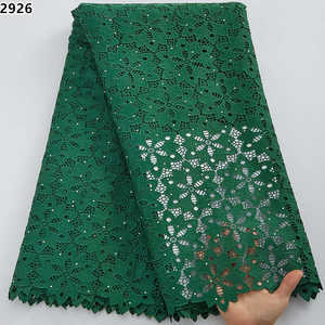 2926 blanco puro blanco piedras pesadas tela de encaje africano bordado Cordón de guipur Soluble en agua cordones para Brials boda y tela - Product Image 5