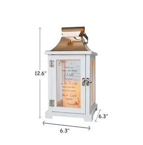 Hotsell Vintage Wooden Memorial Lantern Decorative With Flickering LED Candle For Loss Of Loved 1