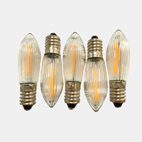 Bombilla LED COB E10 C6 con Filamento, 8-55V 0.2W, Bombilla Decorativa para Arco de Navidad