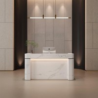 Petit bureau de réception en travertin pour hôtels Salons de beauté Magasins de vêtements Barber Shops-Comptoir de caisse pour magasin