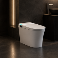 Toilettes intelligentes de style moderne, blanches, automatiques, en céramique, avec capteur automatique, chasse d'eau à jet, éclairage d'ambiance, télécommande