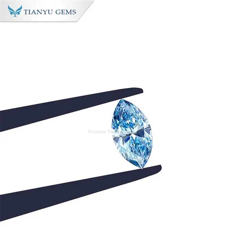 Tianyu Stock Colors Lab Grown Diamond Nature Blue Fancy shape Oval Pear Marquise Heart lab diamond price per carat