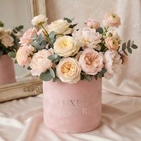 Boîte Cadeau Ronde en Velours Rose, Emballage Cylindrique pour Bijoux, Bonbons, Cosmétiques, Rangement, Présentation en Boutique, Vente au Détail, Cadeaux